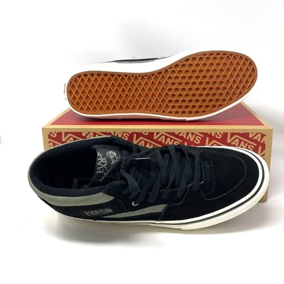 VANS Half Cab Pro Black Suede Canvas Mid Sneakers Men’s 12 Size VN0A38CP2LA - Picture 2 of 8